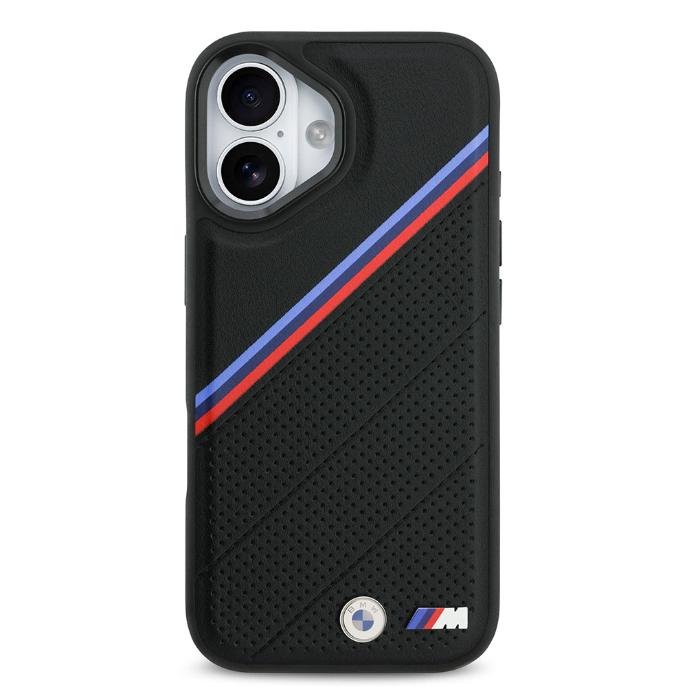 BMW iPhone 17 Orjinal Lisanslı M-safe Şarj Özellikli M Logolu Üç Şeritli Delikli Deri Kılıf BMW iPhone 17 Orjinal Lisanslı M-safe Şarj Özellikli M Logolu Üç Şeritli Delikli Deri Kılıf